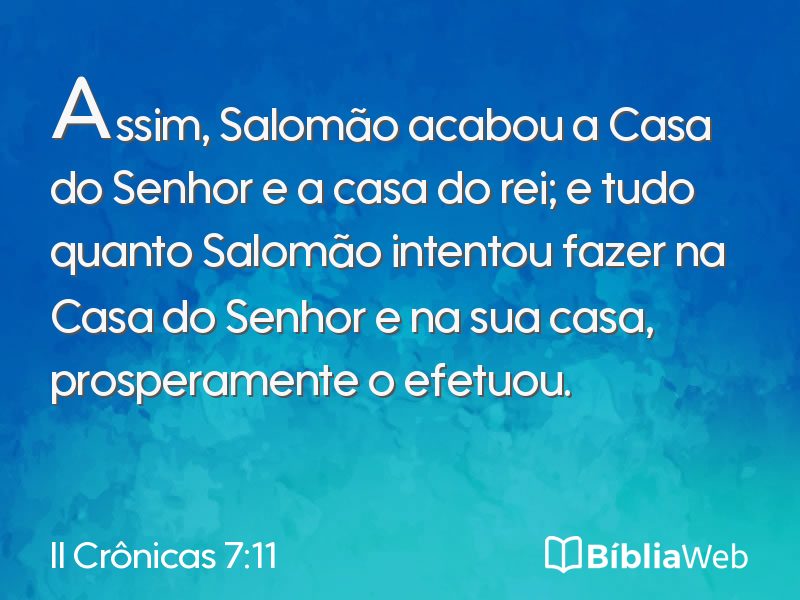 II Crônicas 7:11 em imagem para compartilhar