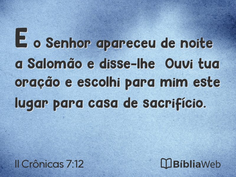 II Crônicas 7:12 em imagem para compartilhar