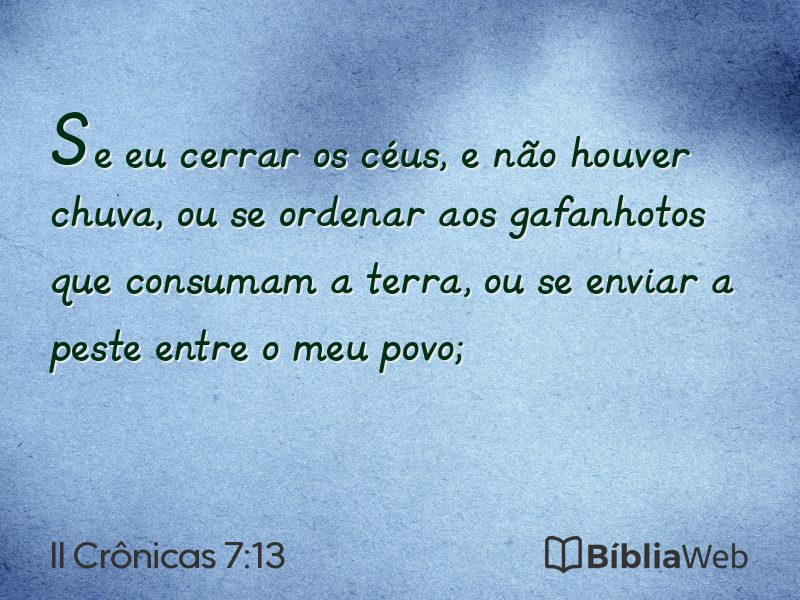 II Crônicas 7:13 em imagem para compartilhar
