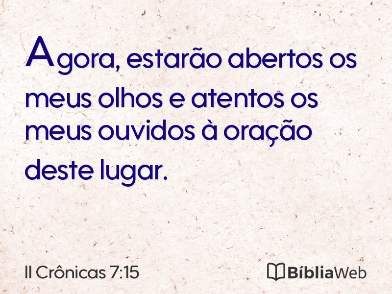 II Crônicas 7:15 em imagem para compartilhar