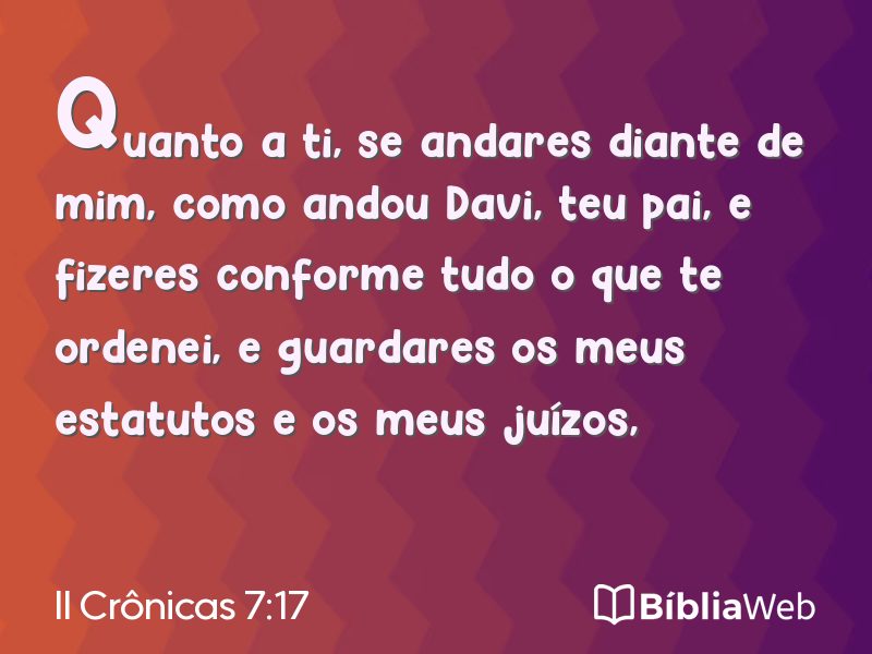 II Crônicas 7:17 em imagem para compartilhar