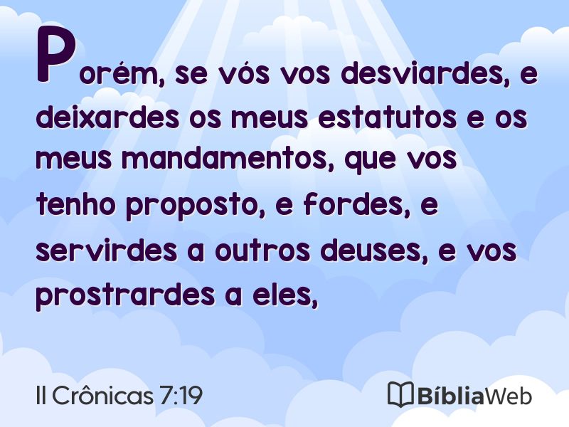 II Crônicas 7:19 em imagem para compartilhar