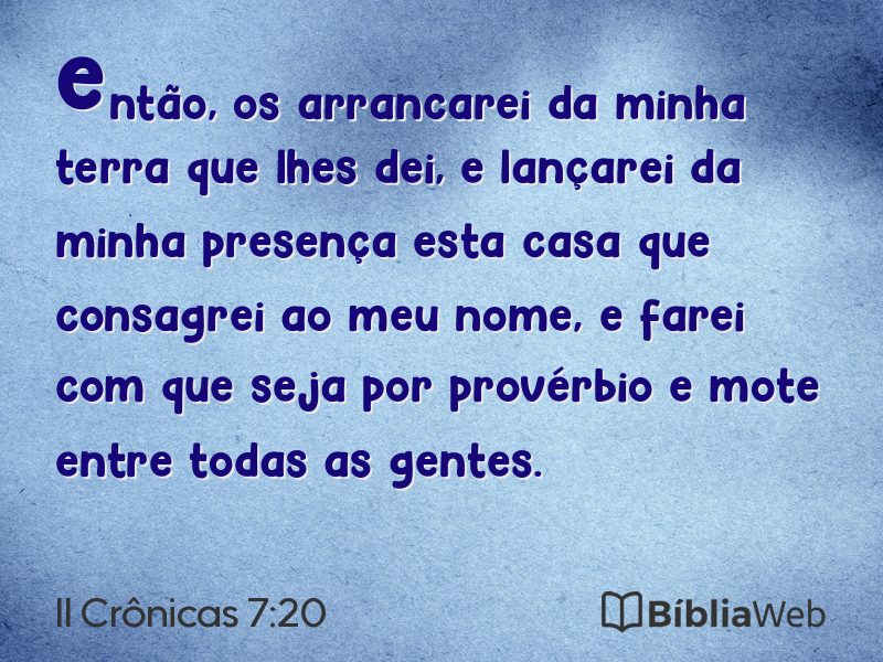 II Crônicas 7:20 em imagem para compartilhar