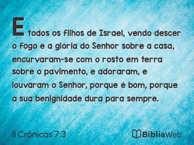 II Crônicas 7:3 em imagem para compartilhar