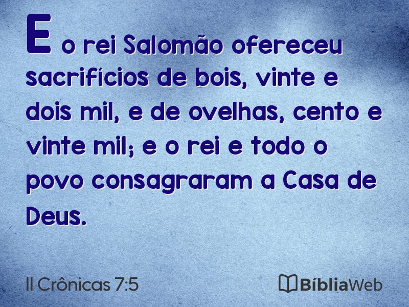 II Crônicas 7:5 em imagem para compartilhar