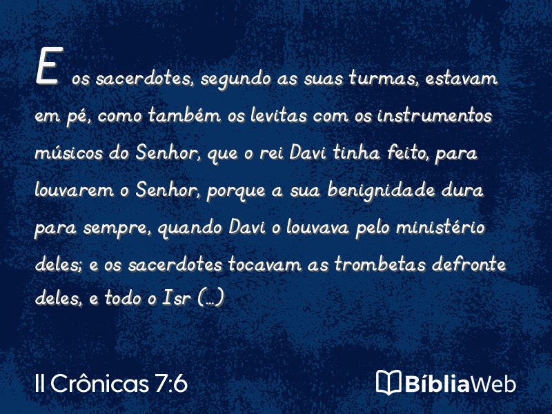 II Crônicas 7:6 em imagem para compartilhar