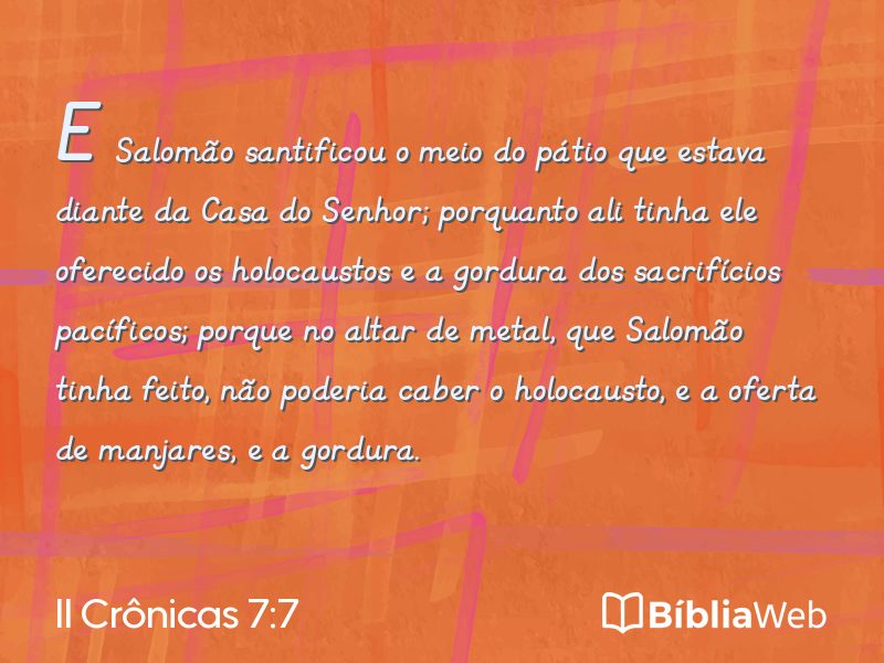 II Crônicas 7:7 em imagem para compartilhar