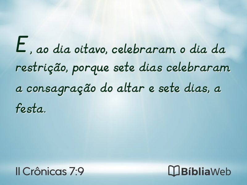II Crônicas 7:9 em imagem para compartilhar