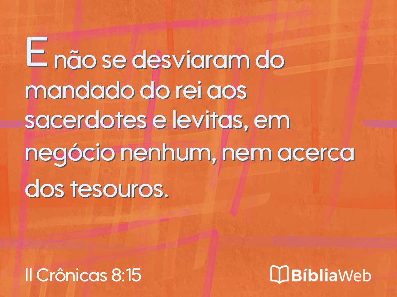 II Crônicas 8:15 em imagem para compartilhar