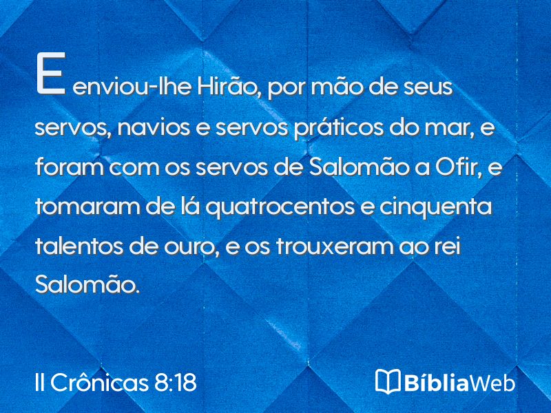 II Crônicas 8:18 em imagem para compartilhar