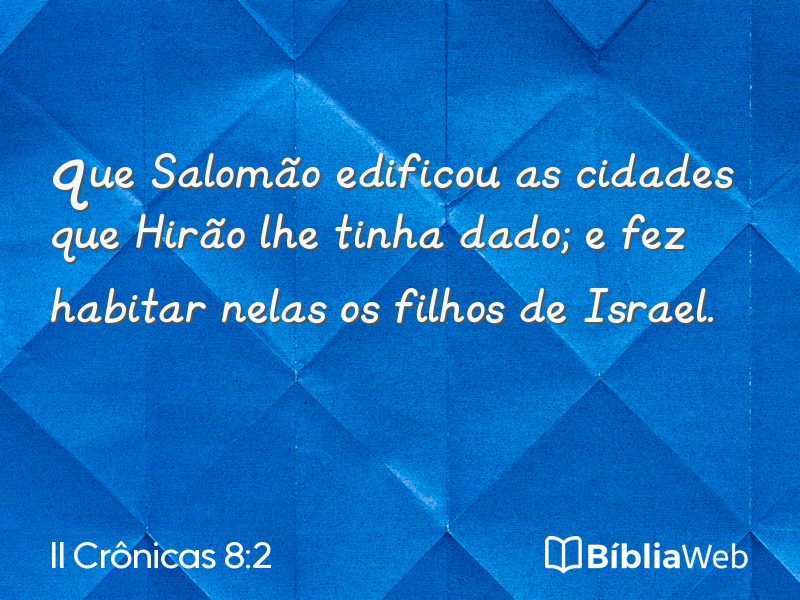 II Crônicas 8:2 em imagem para compartilhar