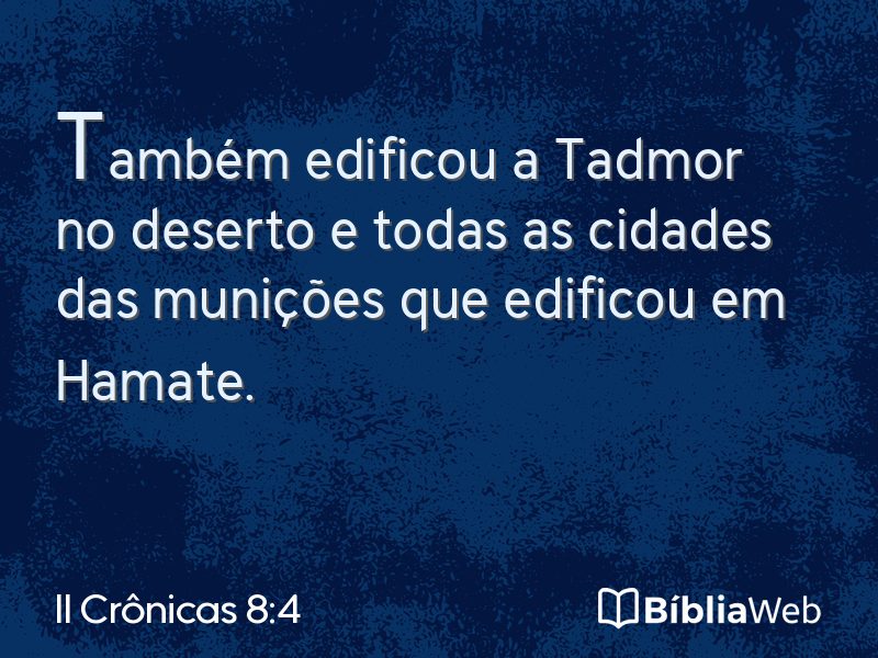 II Crônicas 8:4 em imagem para compartilhar
