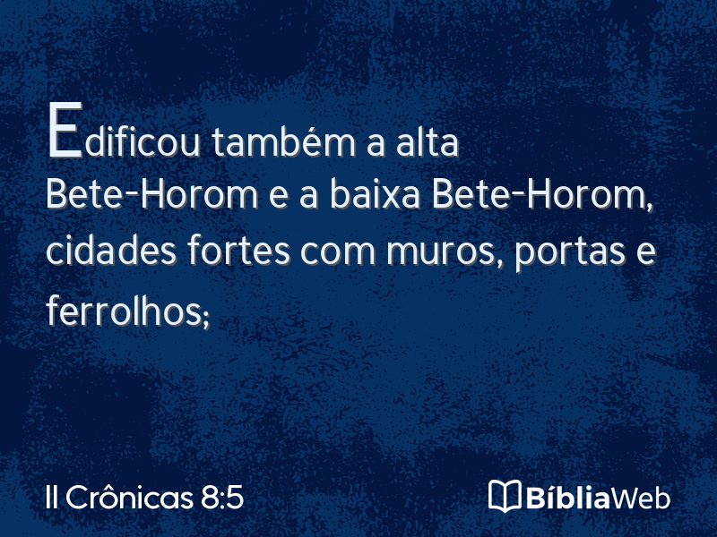II Crônicas 8:5 em imagem para compartilhar