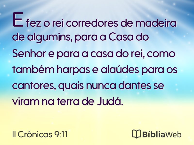 II Crônicas 9:11 em imagem para compartilhar