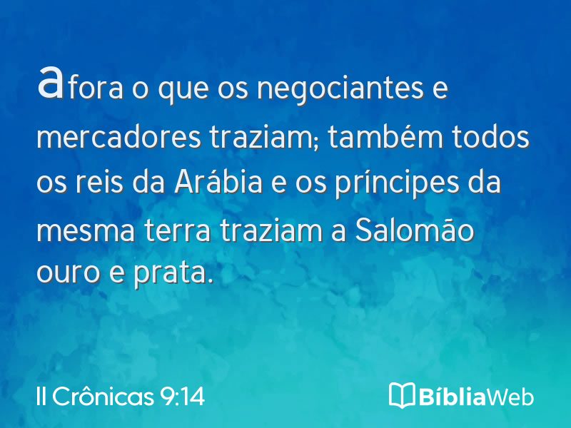 II Crônicas 9:14 em imagem para compartilhar