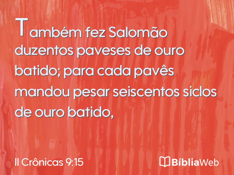 II Crônicas 9:15 em imagem para compartilhar