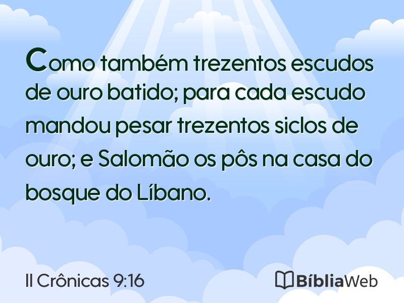 II Crônicas 9:16 em imagem para compartilhar