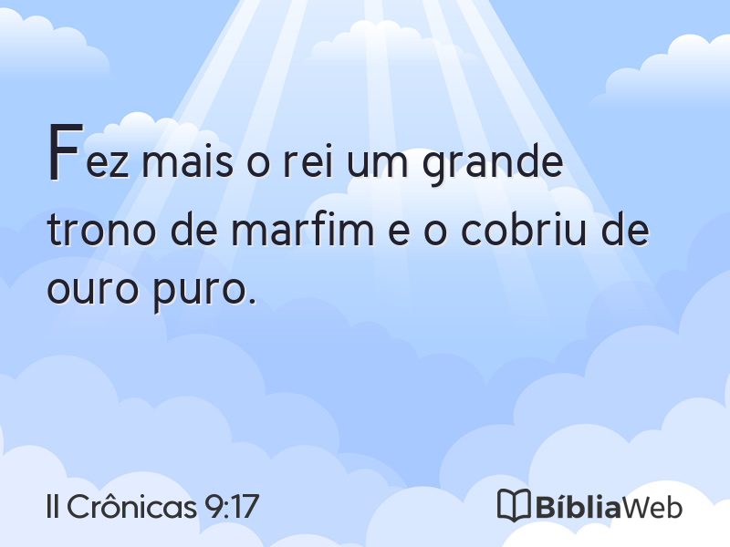 II Crônicas 9:17 em imagem para compartilhar