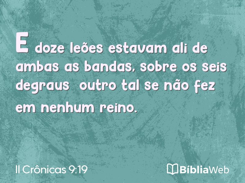 II Crônicas 9:19 em imagem para compartilhar