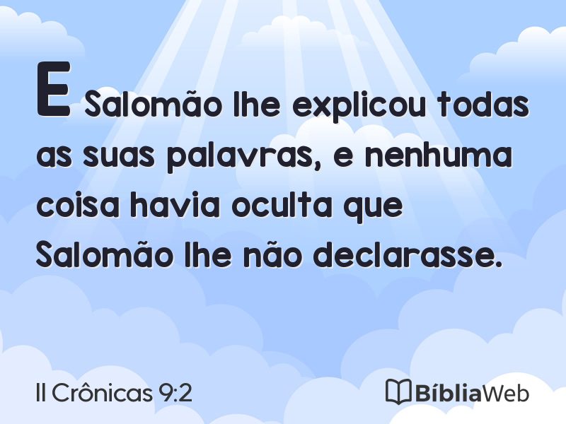 II Crônicas 9:2 em imagem para compartilhar