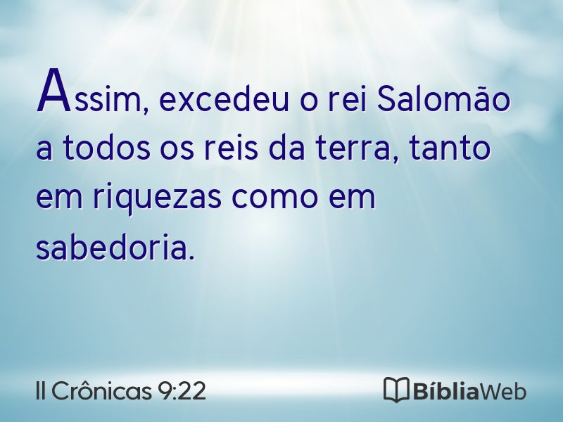 II Crônicas 9:22 em imagem para compartilhar
