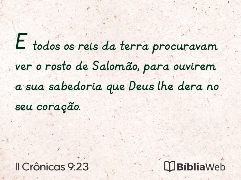 II Crônicas 9:23 em imagem para compartilhar