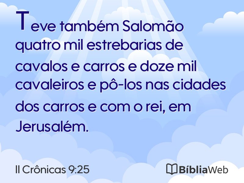 II Crônicas 9:25 em imagem para compartilhar