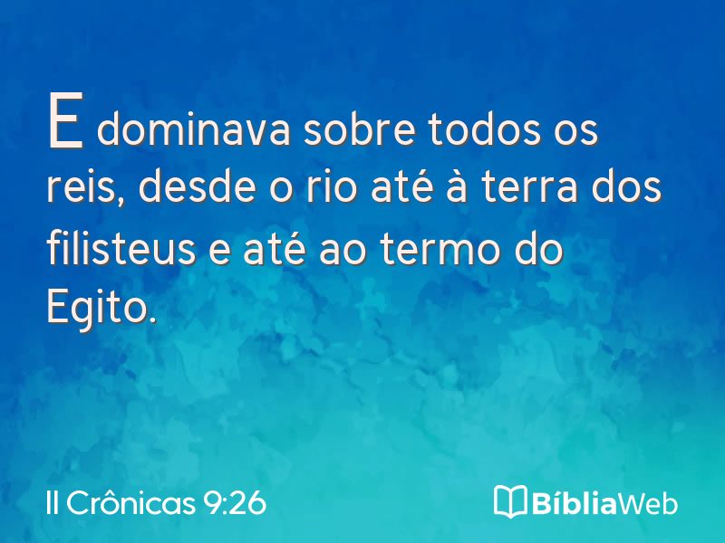 II Crônicas 9:26 em imagem para compartilhar