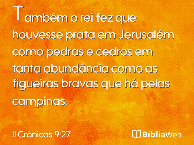 II Crônicas 9:27 em imagem para compartilhar