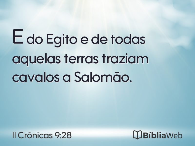 II Crônicas 9:28 em imagem para compartilhar
