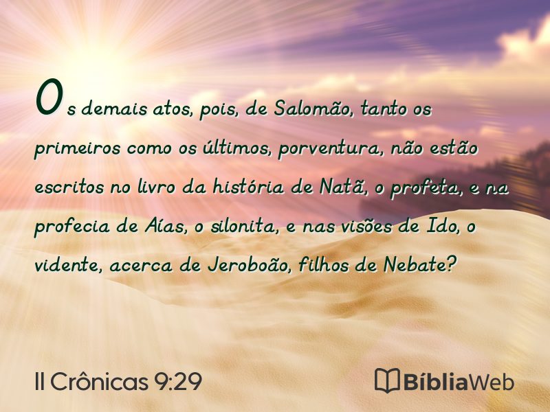 II Crônicas 9:29 em imagem para compartilhar