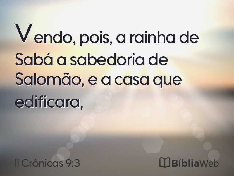 II Crônicas 9:3 em imagem para compartilhar