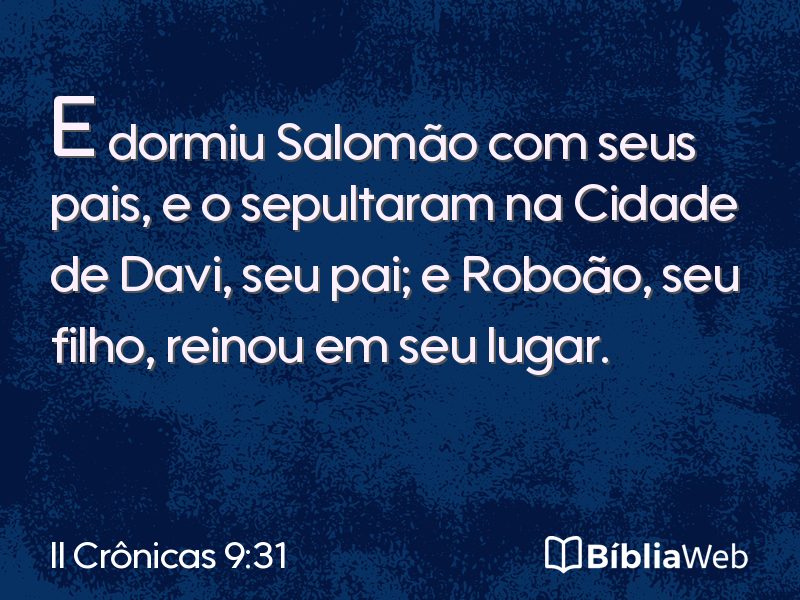 II Crônicas 9:31 em imagem para compartilhar