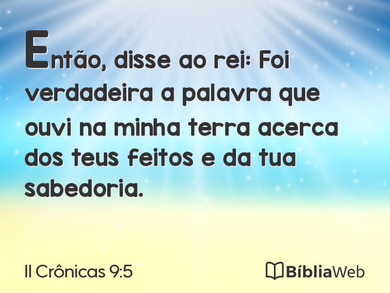 II Crônicas 9:5 em imagem para compartilhar