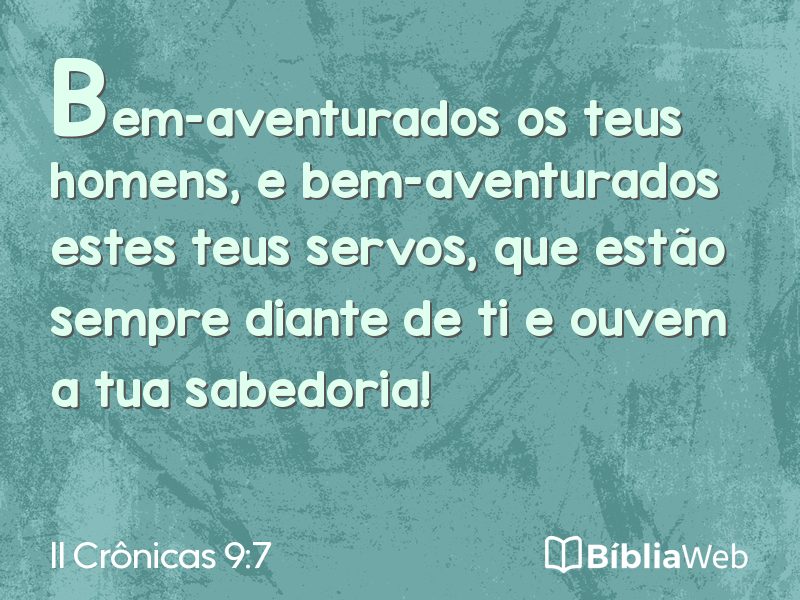 II Crônicas 9:7 em imagem para compartilhar