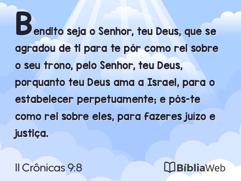 II Crônicas 9:8 em imagem para compartilhar