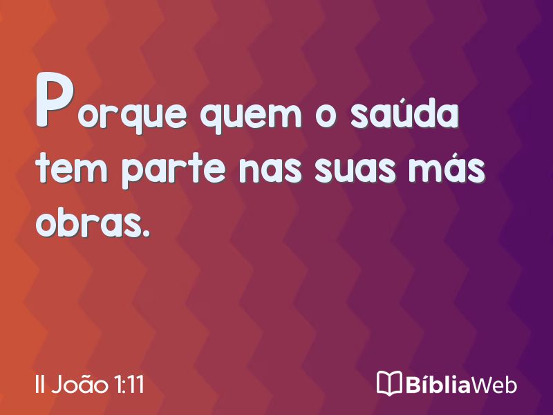 II João 1:11 em imagem para compartilhar