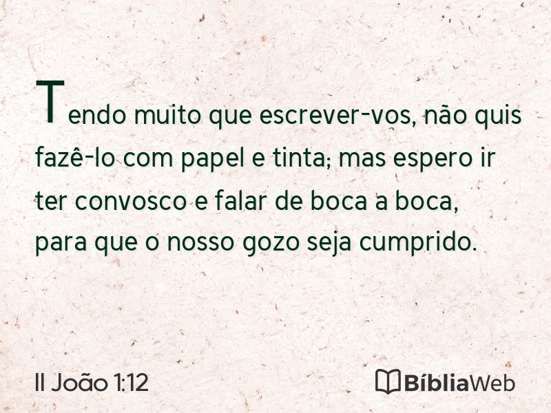 II João 1:12 em imagem para compartilhar