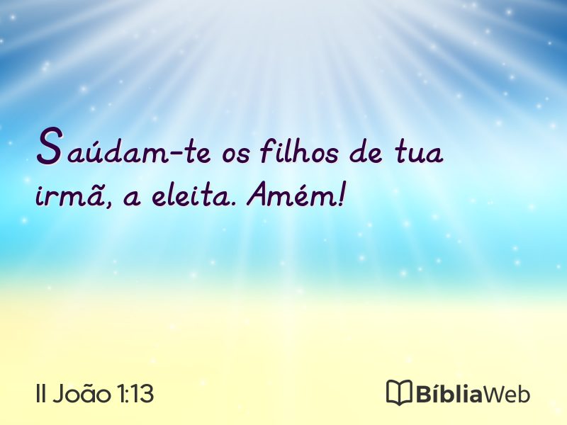II João 1:13 em imagem para compartilhar