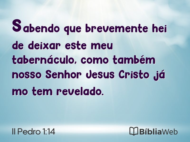 II Pedro 1:14 em imagem para compartilhar