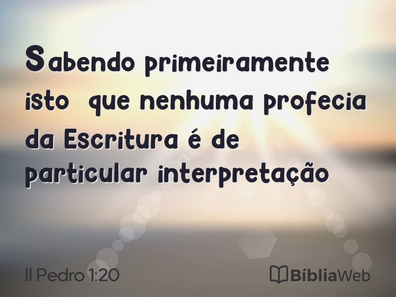 II Pedro 1:20 em imagem para compartilhar