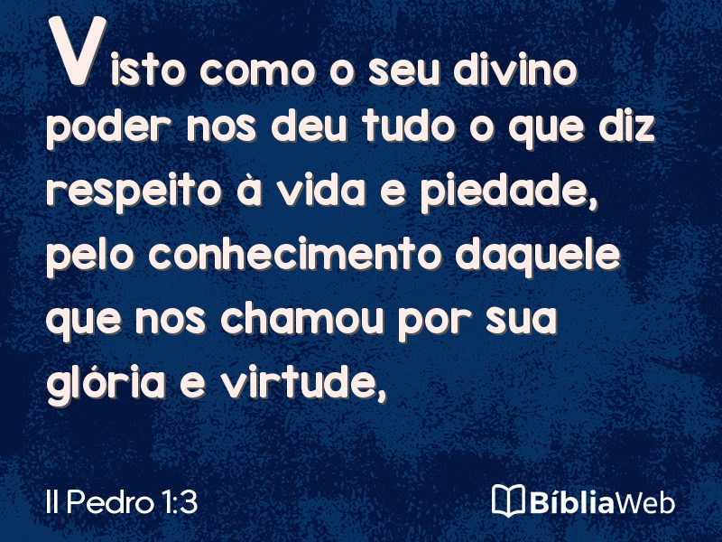 II Pedro 1:3 em imagem para compartilhar