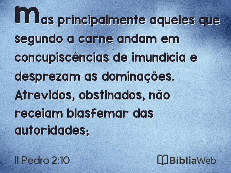 II Pedro 2:10 em imagem para compartilhar