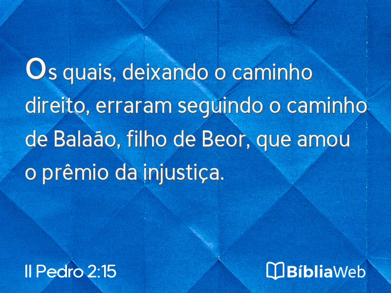 II Pedro 2:15 em imagem para compartilhar