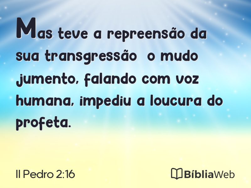 II Pedro 2:16 em imagem para compartilhar