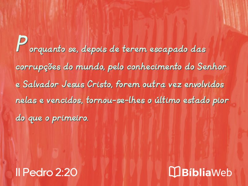II Pedro 2:20 em imagem para compartilhar