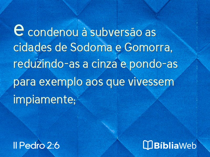 II Pedro 2:6 em imagem para compartilhar