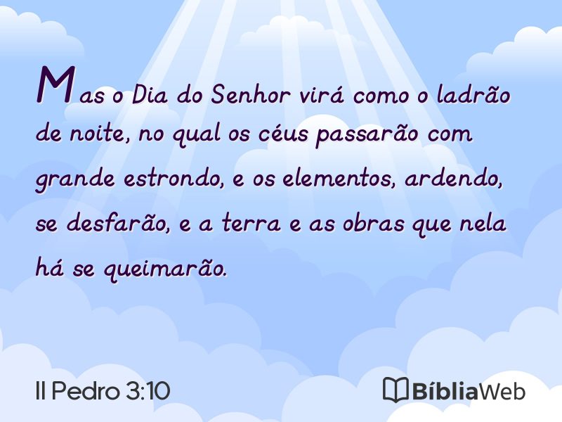 II Pedro 3:10 em imagem para compartilhar