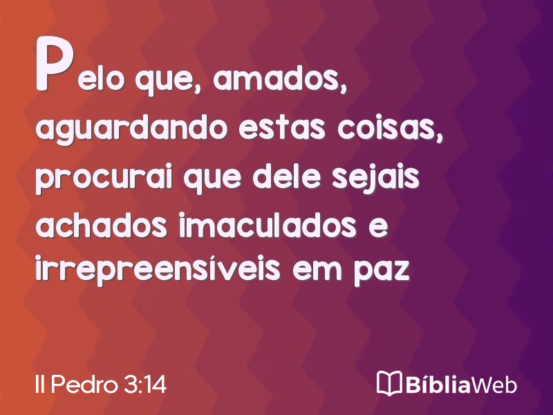 II Pedro 3:14 em imagem para compartilhar