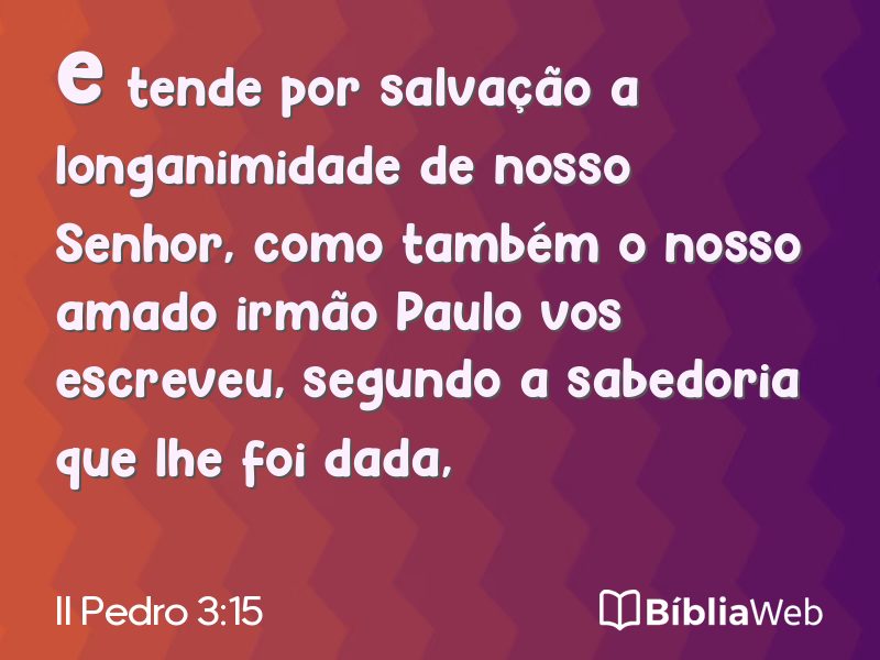 II Pedro 3:15 em imagem para compartilhar